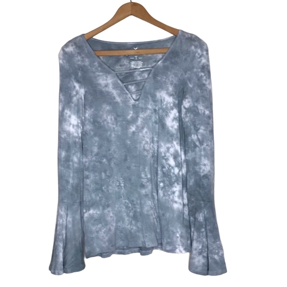 American Eagle Outfitters Tie Dye Bell Sleeve Top